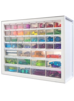 IRIS RIS USA Craft Cabinet Storage, Screw Organizer, Hardware Storage Organizer, 44 Drawer Parts Cabinet, Art Storage Cabinets, Small Parts, Nuts and Bolts, Tool Storage, Scrapbook Art Hobby - White  - Image 1
