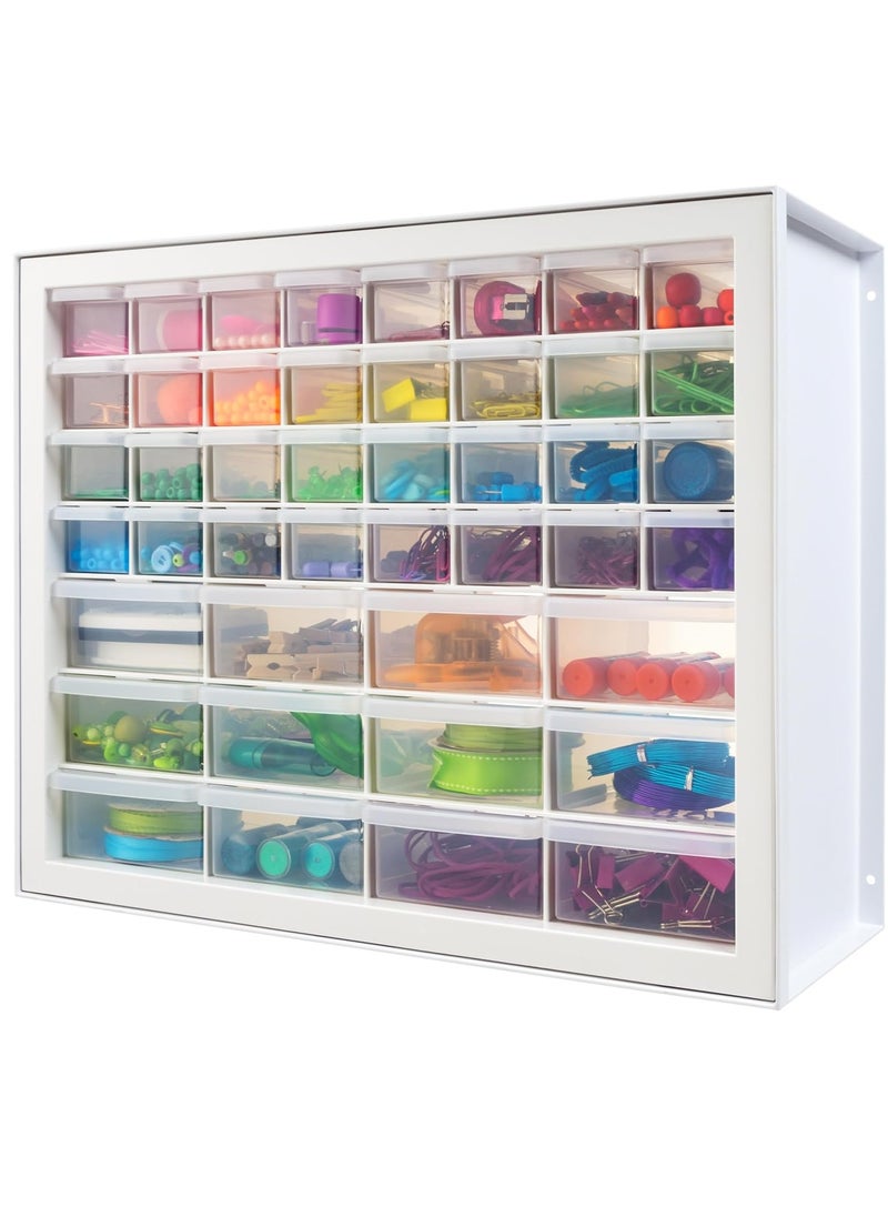 IRIS RIS USA Craft Cabinet Storage, Screw Organizer, Hardware Storage Organizer, 44 Drawer Parts Cabinet, Art Storage Cabinets, Small Parts, Nuts and Bolts, Tool Storage, Scrapbook Art Hobby - White  - Image 1