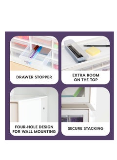 IRIS RIS USA Craft Cabinet Storage, Screw Organizer, Hardware Storage Organizer, 44 Drawer Parts Cabinet, Art Storage Cabinets, Small Parts, Nuts and Bolts, Tool Storage, Scrapbook Art Hobby - White  - Image 4