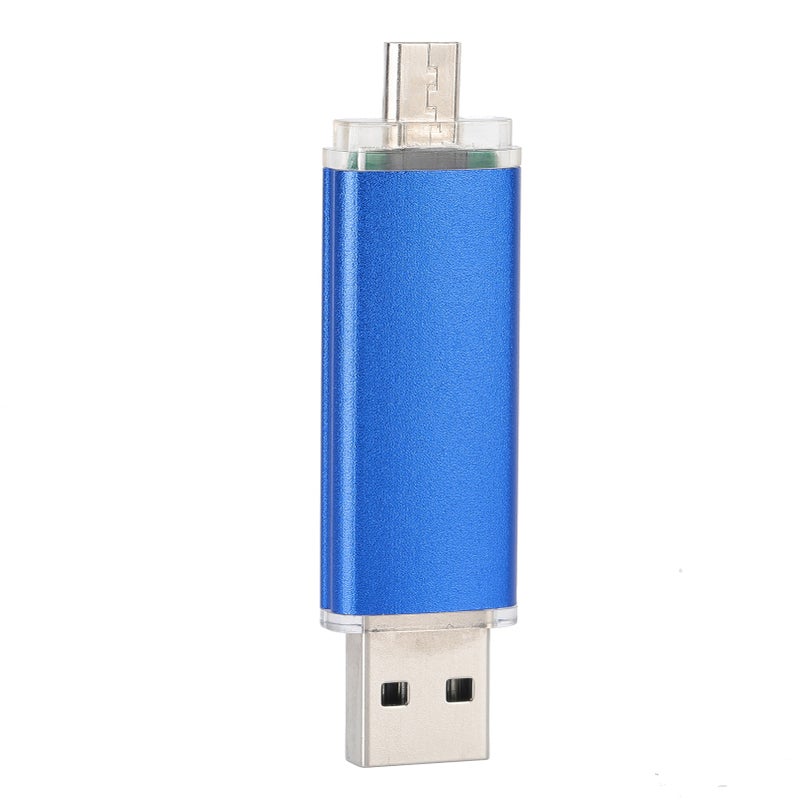 U Disk OTG Bright Blue DualHead Mini Metal USB 2.0 Flash Drive Memory Stick CW10050(4G ) - Image 1