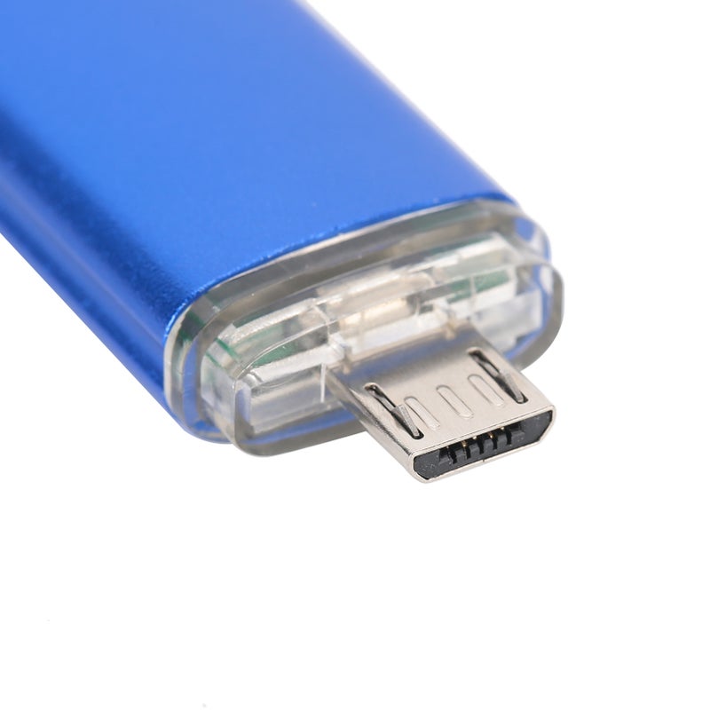 U Disk OTG Bright Blue DualHead Mini Metal USB 2.0 Flash Drive Memory Stick CW10050(4G ) - Image 4