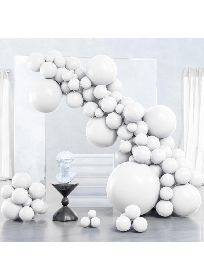 PartyWoo White Balloons 127 Pcs Matte White Balloons Different Sizes Pack Of 36 Inch 18 Inch 12 Inch 10 Inch 5 Inch White Balloons For Balloon Garland Or Balloon Arch As Party Decorations Whitey13  - Image 1
