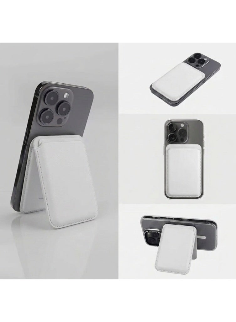محفظة MAGsafe مع حامل A-Frame لهواتف iPhone 17 16 15 14 13 12 - حامل بطاقات ذكي قابل للطي - مانع RFID ونحيف
