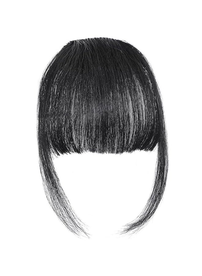 Layali Clip in Bangs 100% Real Human Hair Extensions Clip on Wispy Bangs for Women Fringe with Temples Hairpieces Black Color - Image 5