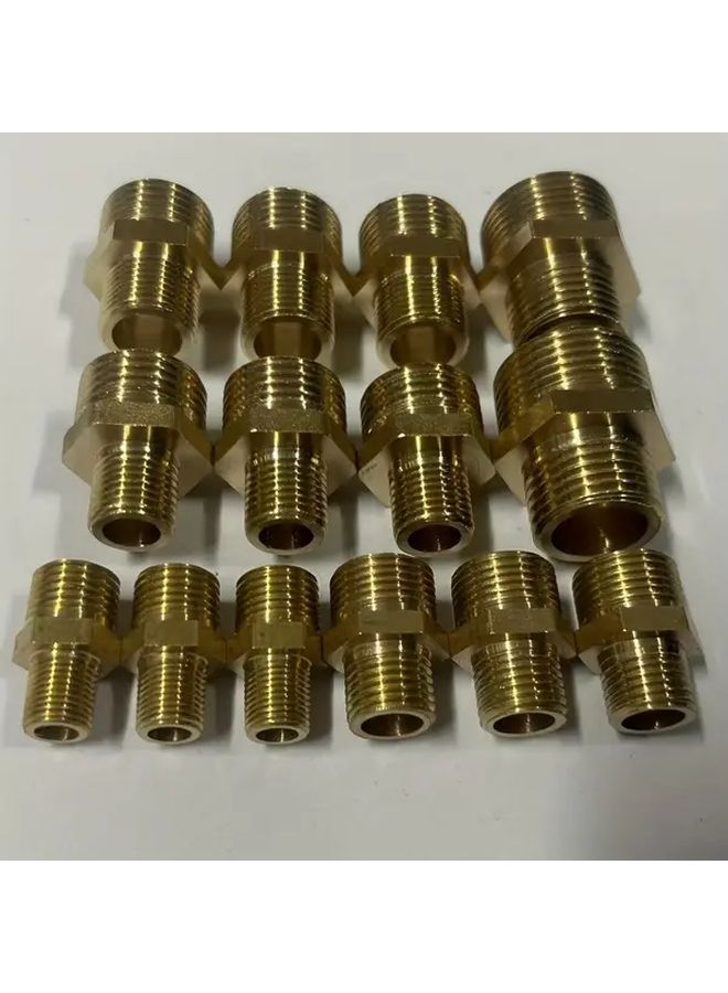 SWSDXT 14pcs Brass Hexagonal Pipe Fittings Variable Diameters US EU Thread Standard - Image 3