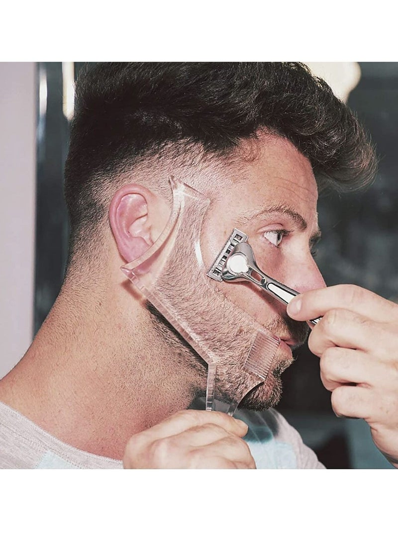 Excefore - Goatee Shaving Template for Men with 5 Different Sizes, Beard Guide Shaper with Comb, Beard Shaping & Styling Template Perfect for Hairline Line-up, Edging, Stencil for Trimming, Mustache, Goatee - Image 1