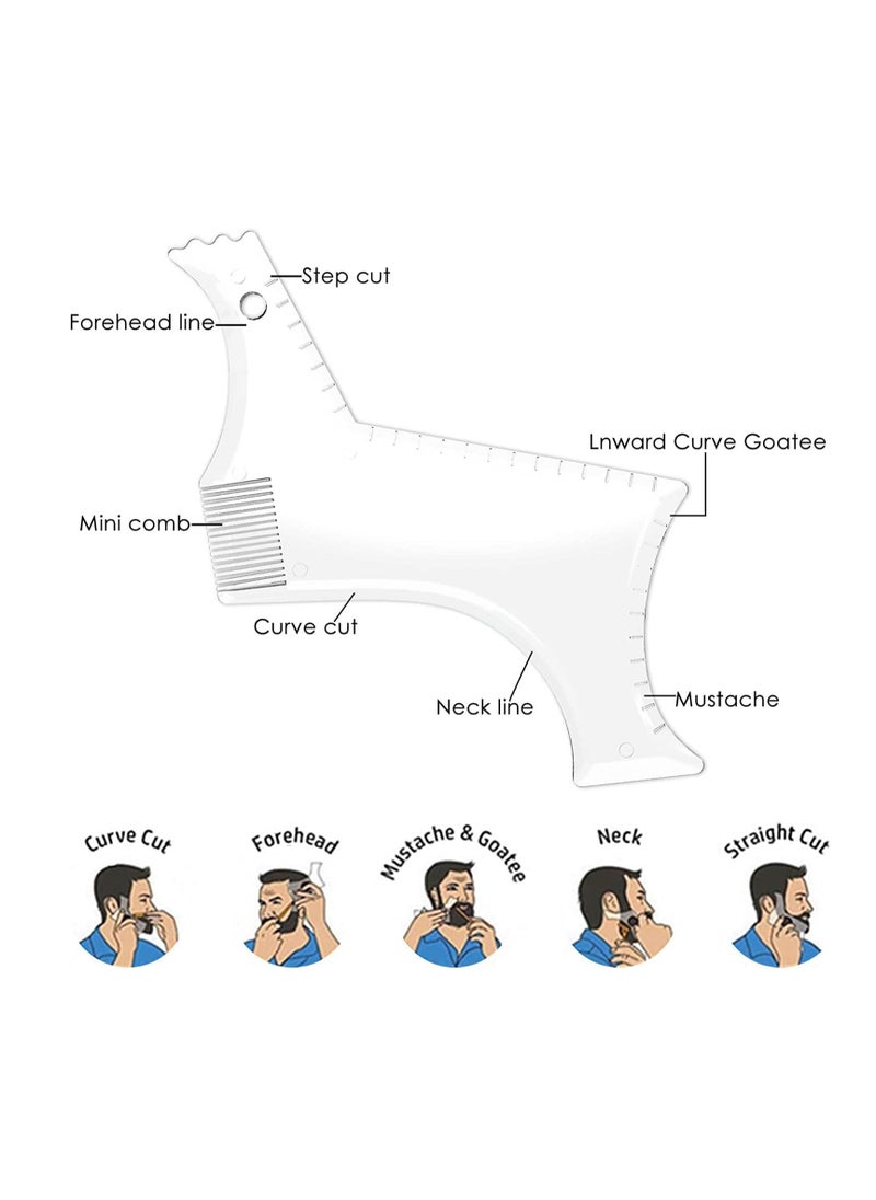 Excefore - Goatee Shaving Template for Men with 5 Different Sizes, Beard Guide Shaper with Comb, Beard Shaping & Styling Template Perfect for Hairline Line-up, Edging, Stencil for Trimming, Mustache, Goatee - Image 1