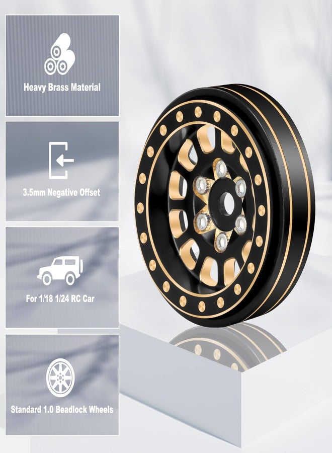 OGUNKE عجلات OGRC 1.0 بلس من النحاس مع قفل خرز بزاوية سلبية 3.5 مم لجنوط TRX4M SCX24 غلادياتور برونكو C10 JLU ديدبولت 1/18 1/24 سيارة زحف RC - 42 جرام/قطعة - Image 5