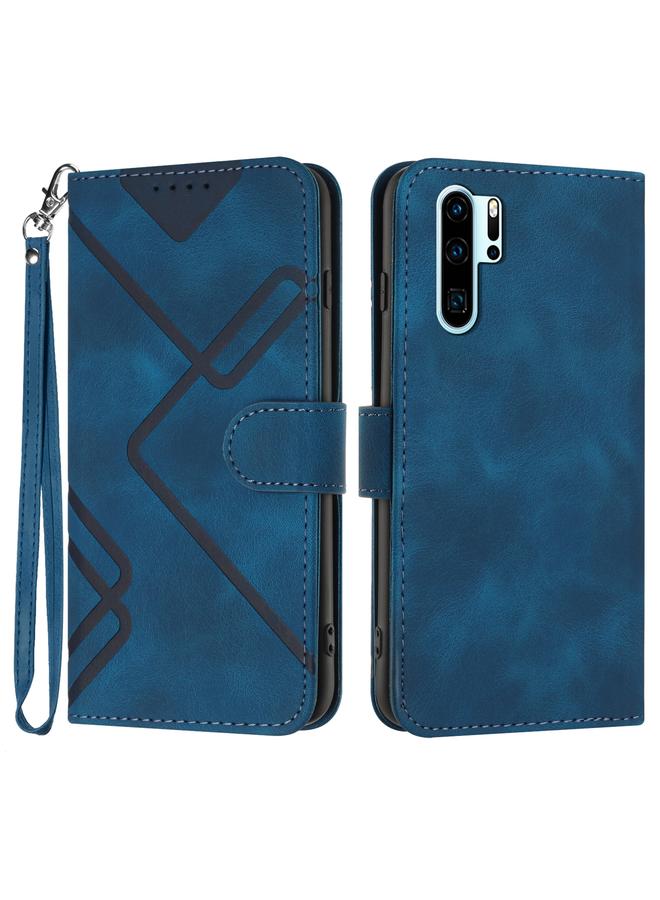 S-TOP Case For Huawei P30 Pro Line Pattern Skin Feel Leather Phone Case - Image 1