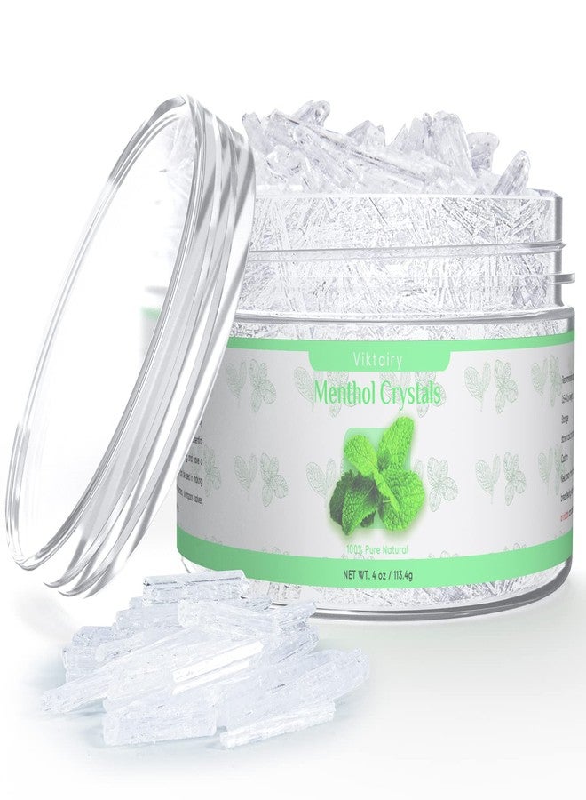 Viktairy Menthol Crystals 4 oz, 100% Pure Organic Mint Crystals | Great for Making Shower Steamers, Creams and Soaps - Image 1