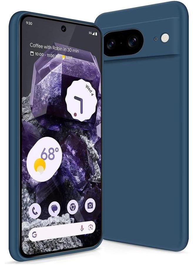 erorex - Wishseed Compatible With Google Pixel 8 Silicone Case Smooth Touch Phone Cover For Google Pixel 8 6.2 Inch Blue - Image 1