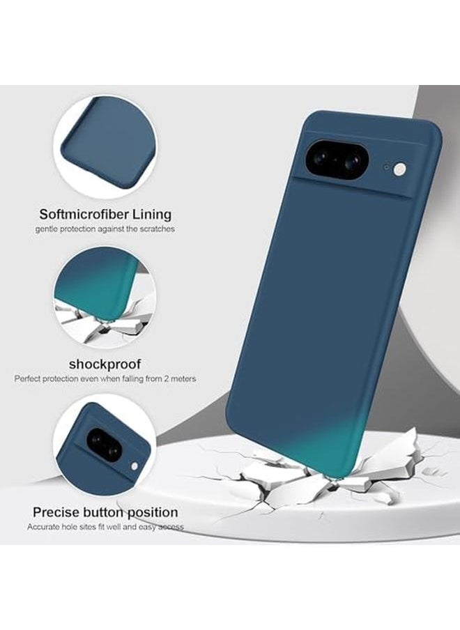 erorex - Wishseed Compatible With Google Pixel 8 Silicone Case Smooth Touch Phone Cover For Google Pixel 8 6.2 Inch Blue - Image 1