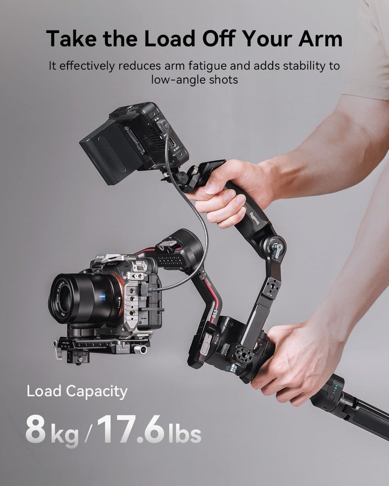 SMALLRIG Updated modern design Adjustable Sling Handgrip Gimbal Sling Handle for DJI RS 5, RS 4 Mini, RS 4, RS 4 Pro, RS 3 Mini, RS 3, RS 3 Pro, RS 2, RSC 2, 17.6lb Load, Ergonomic Grip for Low Angle Shots, w/QD Socket Hanging space save - Image 5