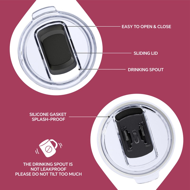 Ideus 16 oz Coffee Cup, Stainless Steel Coffee Travel Mug, Spill Proof Tea Mug with Handle and Lid, Lightweight and Durable, Great for Office Home and Outdoor Use, Burgundy-FUJI FLOW - Image 4