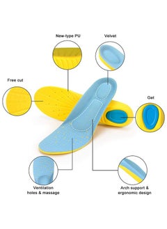 HS Memory Foam Insoles, PU Orthotic Sport Insoles, Comfortable Breathable, Shock Absorption And Relieve Foot Pain, Plantar Fasciitis Arch Support Insoles (Men 8-12 / Women 10-15)  - Image 5