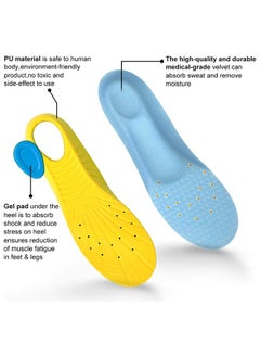 HS Memory Foam Insoles, PU Orthotic Sport Insoles, Comfortable Breathable, Shock Absorption And Relieve Foot Pain, Plantar Fasciitis Arch Support Insoles (Men 8-12 / Women 10-15)  - Image 4