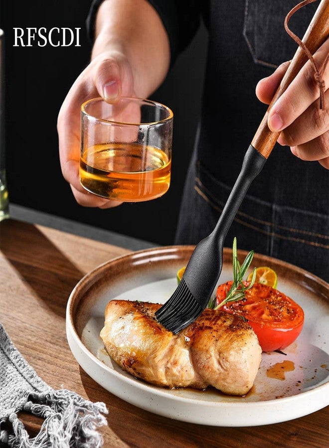 RFSCDI Exquisite Silicone Cooking Utensils Set - Non-Toxic, Heat-Resistant Kitchen Utensils Set with Food-Grade Silicone & Wood Handles - Includes Spatula & Spoon for Non-Stick Cookware, Black - Image 5