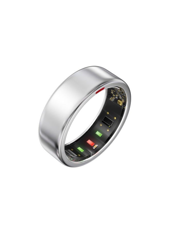 POBOVi Ring OnePlus - Ultra-Thin Titanium Smart Ring - 7 Days Battery Life - Fitness/SPO₂/Stress/HR/Sleep Skin Temperature Tracker - No App Fee - iOS&Android Compatible (Silver,Size 9) - Image 1