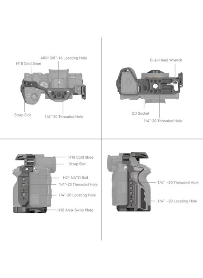 SMALLRIG HawkLock Quick Release Advanced Cage Kit for Sony a7R V, a7 IV, a7S III  - Image 4