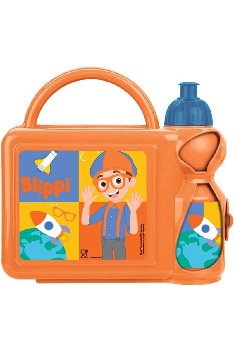 Blippi Lunch Box Set for Picnic/Travel, 350 ml Capacity, Orange