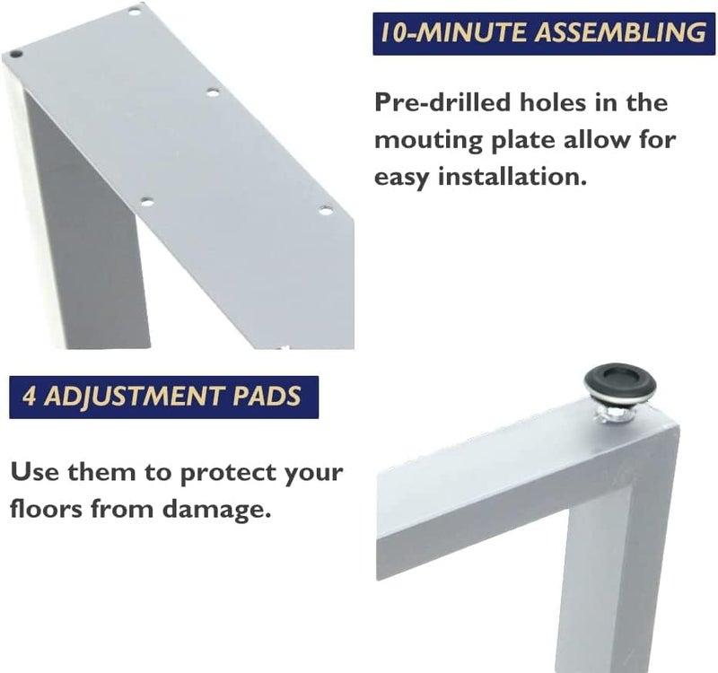 Ventuos Metal Table Legs 28Height 177Wide Heavy Duty Desk Legs DIY Furniture Legs for Dining TableCoffee TableOffice Desk ZShape only Legs White - Image 5