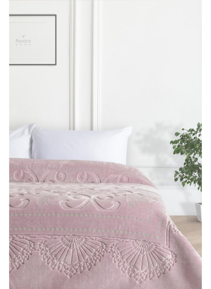 MERINOS - Pırıltı Embos Double Blanket - Powder - Image 1