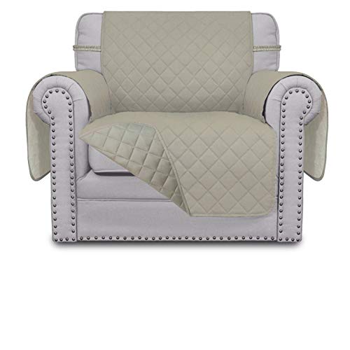 Easy-Going EasyGoing Chair Sofa Slipcover Reversible Sofa Cover Water Resistant Couch Cover Furniture Protector Cover with Elastic Straps for Pets Kids Children Dog Cat Chair BeigeBeige