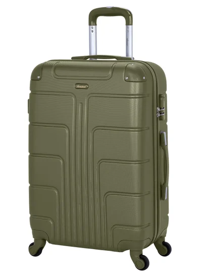 SENATOR Hard Case Travel Bag Medium Luggage Trolley ABS Lightweight Suitcase with 4 Spinner Wheels A1012 Olive Green