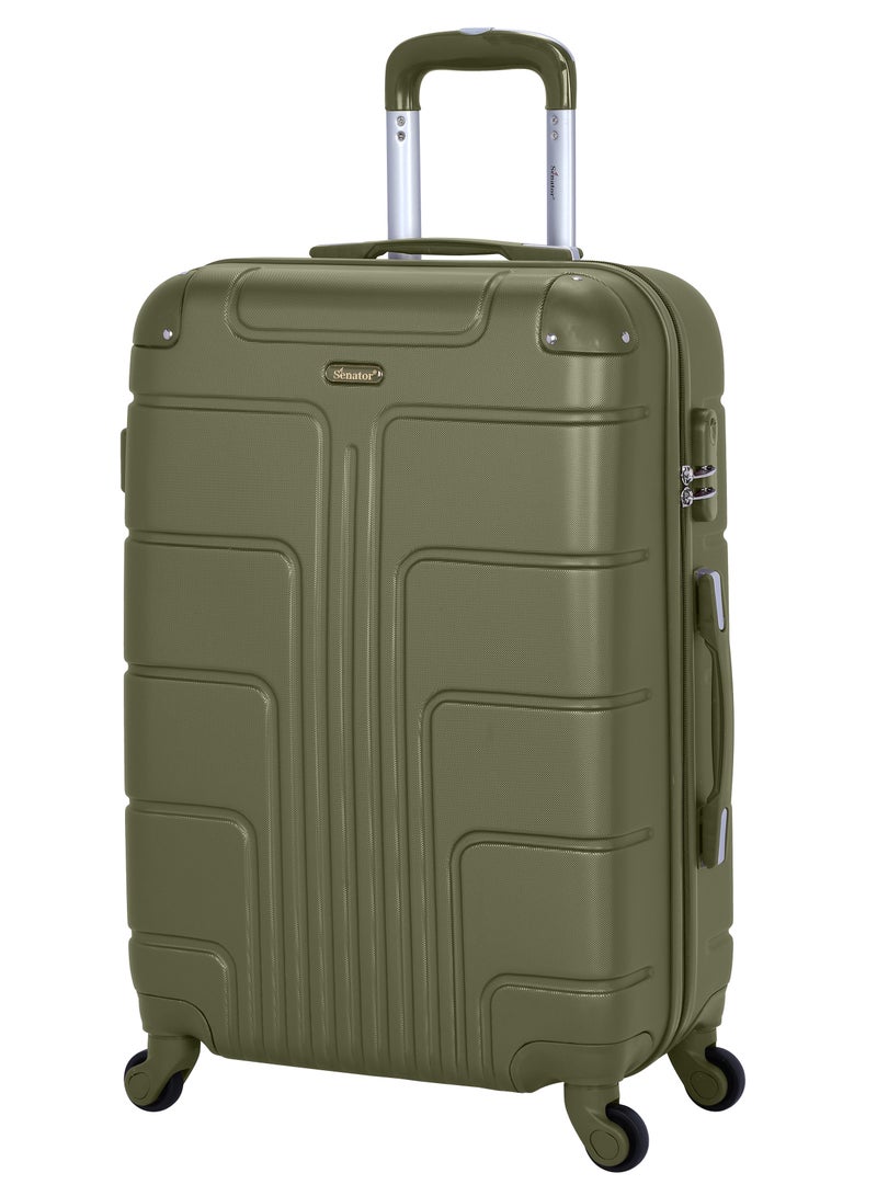 SENATOR Hard Case Travel Bag Medium Luggage Trolley ABS Lightweight Suitcase with 4 Spinner Wheels A1012 Olive Green - Image 1