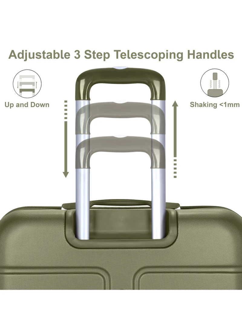 Senator Olive Green Hard Case Travel Bag Medium Luggage Trolley ABS Lightweight Suitcase with 4 Spinner Wheels A1012 Olive Green  | Best Price UAE