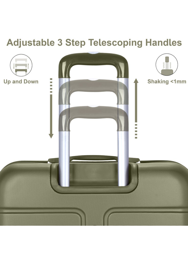 SENATOR Hard Case Travel Bag Medium Luggage Trolley ABS Lightweight Suitcase with 4 Spinner Wheels A1012 Olive Green - Image 3