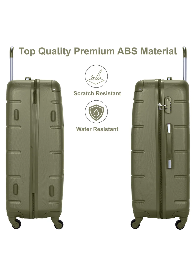 Senator Olive Green Hard Case Travel Bag Medium Luggage Trolley ABS Lightweight Suitcase with 4 Spinner Wheels A1012 Olive Green  | Best Price UAE