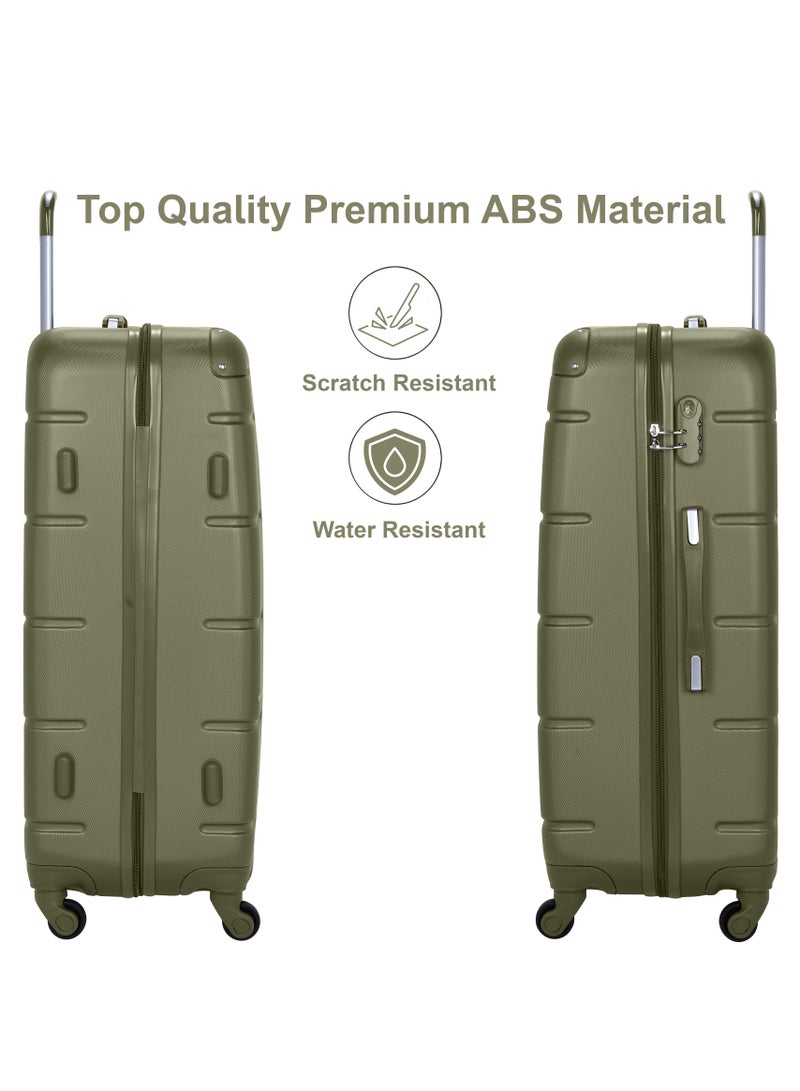 SENATOR Hard Case Travel Bag Medium Luggage Trolley ABS Lightweight Suitcase with 4 Spinner Wheels A1012 Olive Green - Image 4