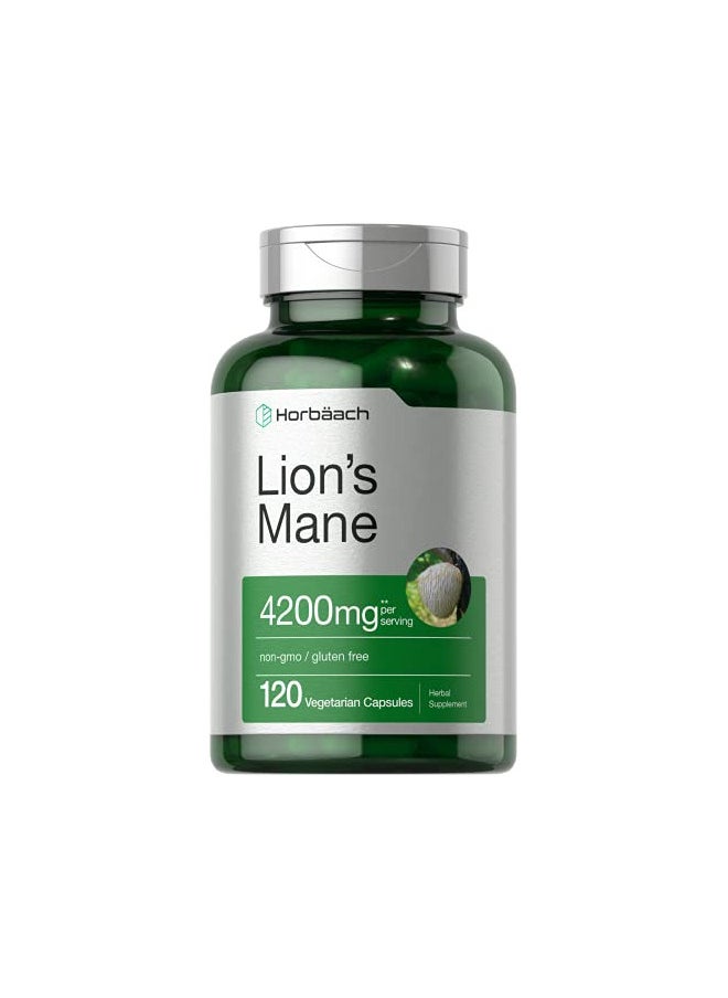 Horbaach Lions Mane Mushroom Extract, 4200mg, 120 Capsules, Vegetarian, Non-GMO, Gluten Free Supplement by Horbaach  - Image 1