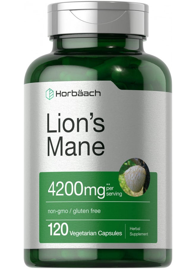 Horbaach Lions Mane Mushroom Extract, 4200mg, 120 Capsules, Vegetarian, Non-GMO, Gluten Free Supplement by Horbaach  - Image 2