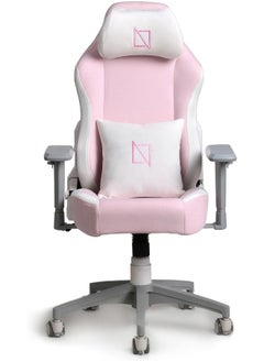 NAVODESK Navodesk APEX JUNIOR, Kids Desk Chair with Height Adjustable Armrests, Magnetic Headrest and Lumbar Pillow (SoftFabric, Soft Pink)  - Image 1