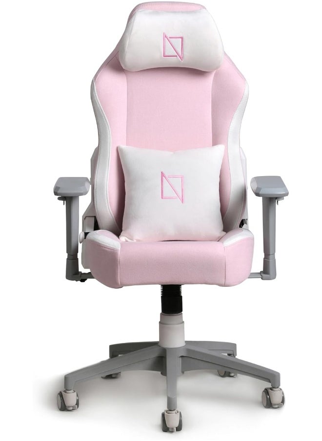 NAVODESK Navodesk APEX JUNIOR, Kids Desk Chair with Height Adjustable Armrests, Magnetic Headrest and Lumbar Pillow (SoftFabric, Soft Pink)  - Image 1