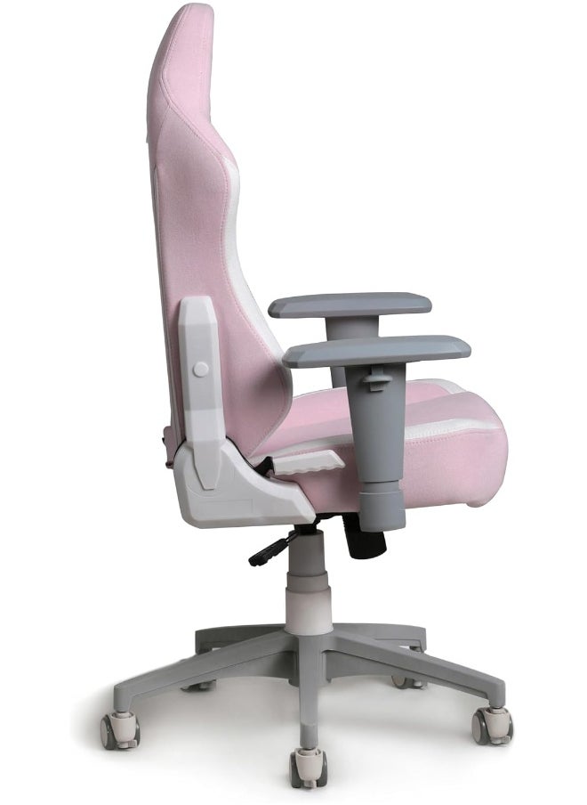 NAVODESK Navodesk APEX JUNIOR, Kids Desk Chair with Height Adjustable Armrests, Magnetic Headrest and Lumbar Pillow (SoftFabric, Soft Pink)  - Image 5