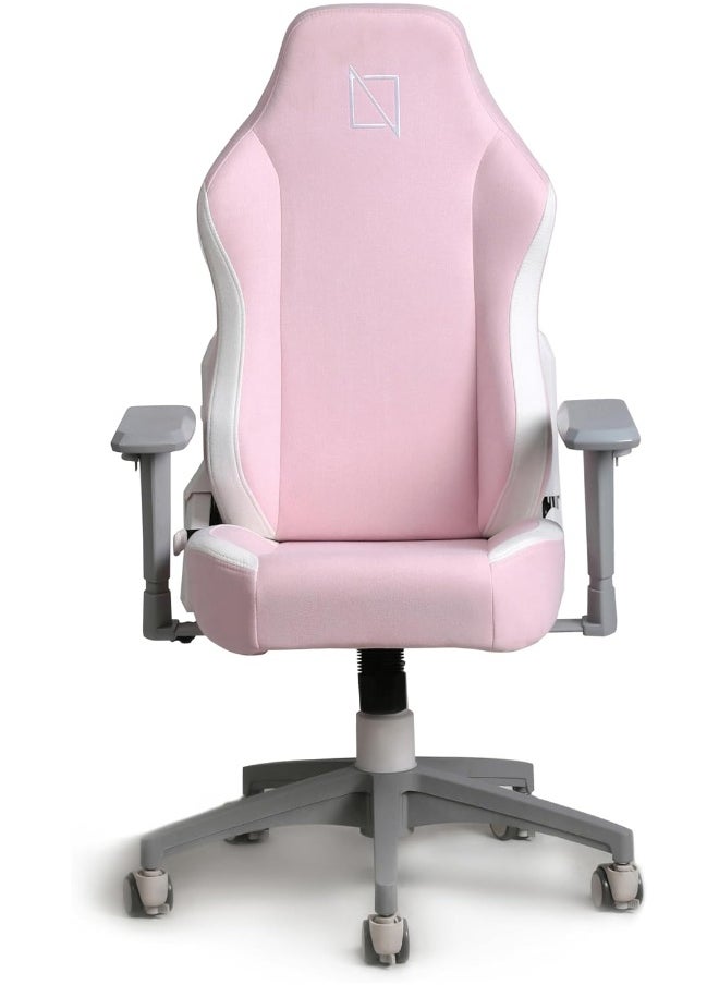 NAVODESK Navodesk APEX JUNIOR, Kids Desk Chair with Height Adjustable Armrests, Magnetic Headrest and Lumbar Pillow (SoftFabric, Soft Pink)  - Image 3