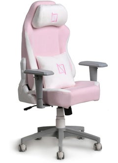 NAVODESK Navodesk APEX JUNIOR, Kids Desk Chair with Height Adjustable Armrests, Magnetic Headrest and Lumbar Pillow (SoftFabric, Soft Pink)  - Image 2