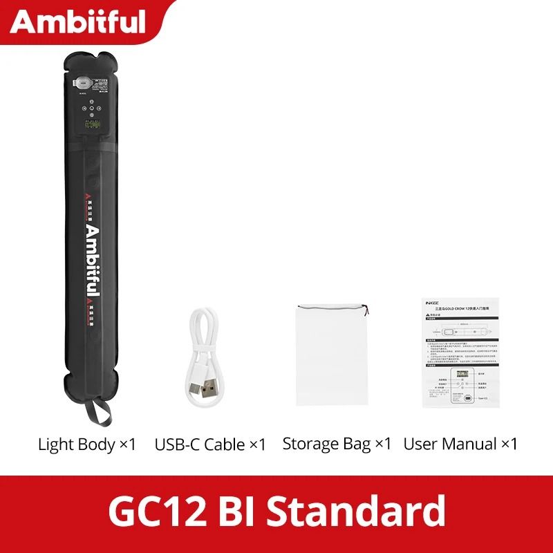 أمبيتيفول إضاءة استوديو تصوير Ambitful GC12 Bi-Color Air Light 2700K-6500K Portable LED Soft Light for Photography - Image 2