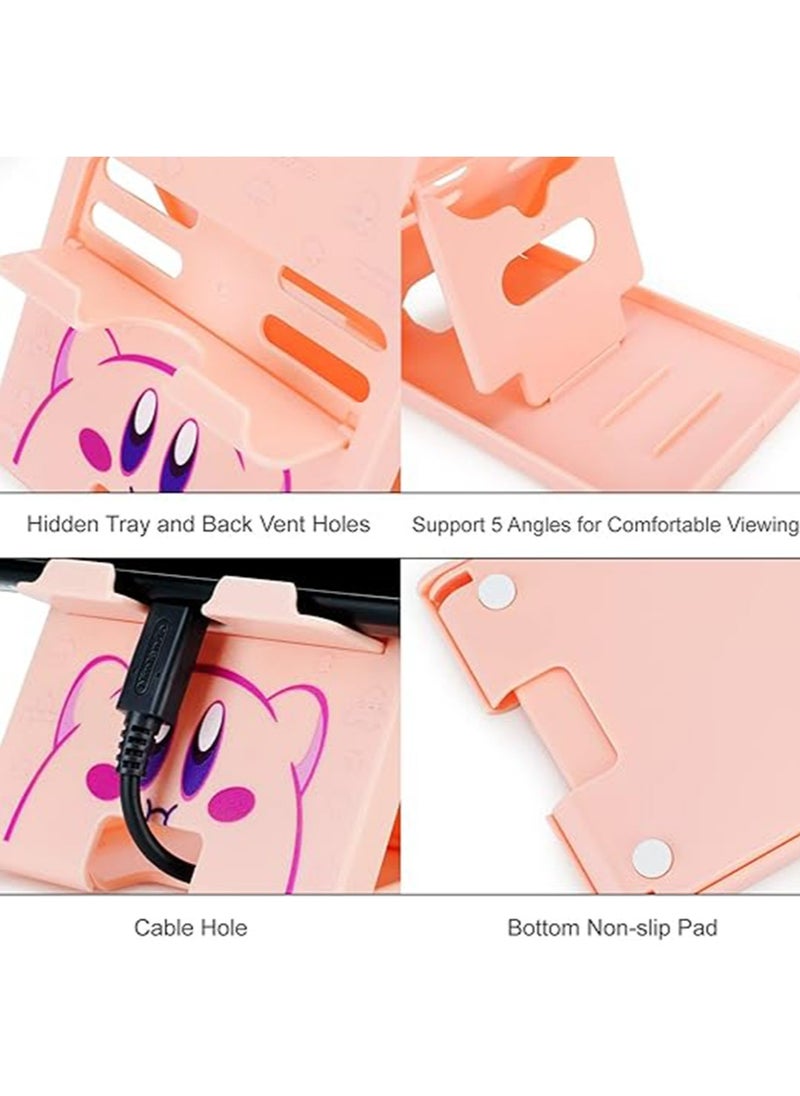 X-level - Switch Stand for Nintendo, for Kirby Super Star Switch Holder, Adjustable Switch Lite Compact Portable Foldable Stand for Nintendo Switch Accessories (Pink) - Image 1