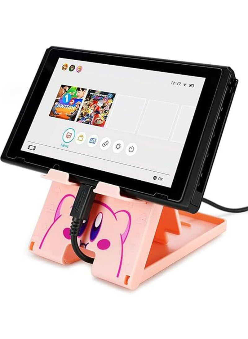 X-level - Switch Stand for Nintendo, for Kirby Super Star Switch Holder, Adjustable Switch Lite Compact Portable Foldable Stand for Nintendo Switch Accessories (Pink) - Image 1