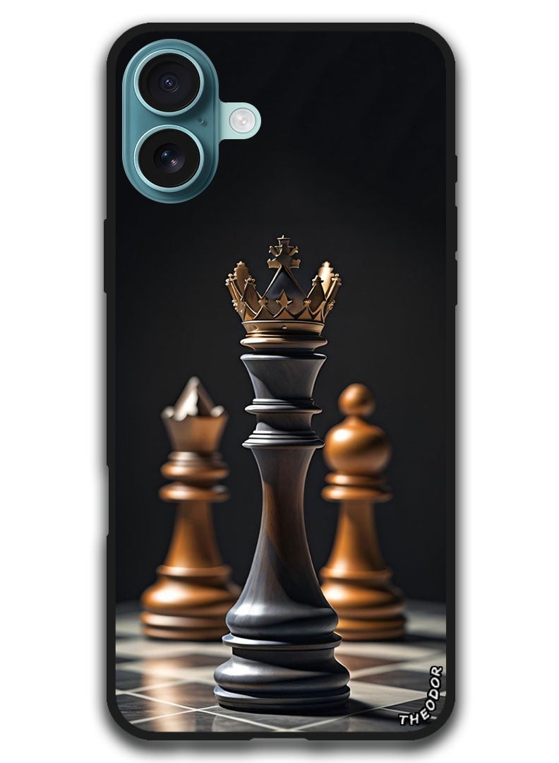 Theodor Protective Case Anti Scratch Shock Proof Bumper Cover For iPhone 16 Plus (6.7)-inch Chess KING - Image 1