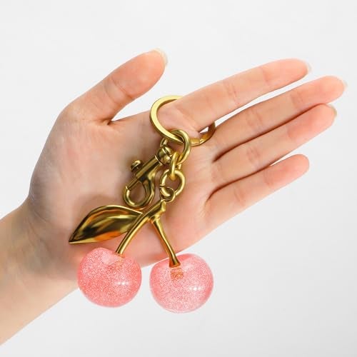 FASTFAIRY Keychain Cherry Bag Charms Purse: Key Chains Women Cute - Car keyrings leather handbags - Valentines Day Gifts - Image 4
