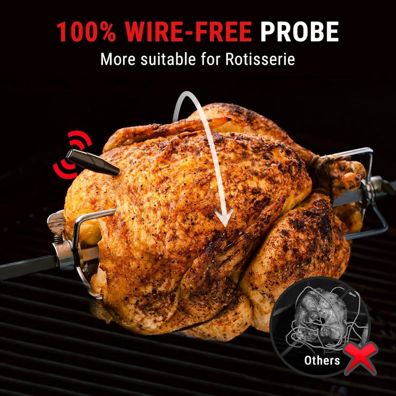 ThermoPro ترمومتر لحم لاسلكي TempSpike 1000FT رقمي مع 2 مسبار رفيع مطور، ترمومتر طعام للمطبخ للطهي، ديك رومي، فرن، مدخن، مشاوي، مؤشر درجة حرارة الشواء - Image 4
