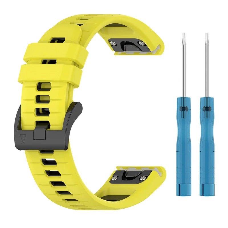 Bluejw QuickFit Two-Tone Silicone Watch Strap Replacement for Garmin Fenix 7X/7 Pro/6/6X, Epix Pro Gen 2, Tactix – Breathable Rubber Band Compatible with 51mm & 47mm Models - Image 1
