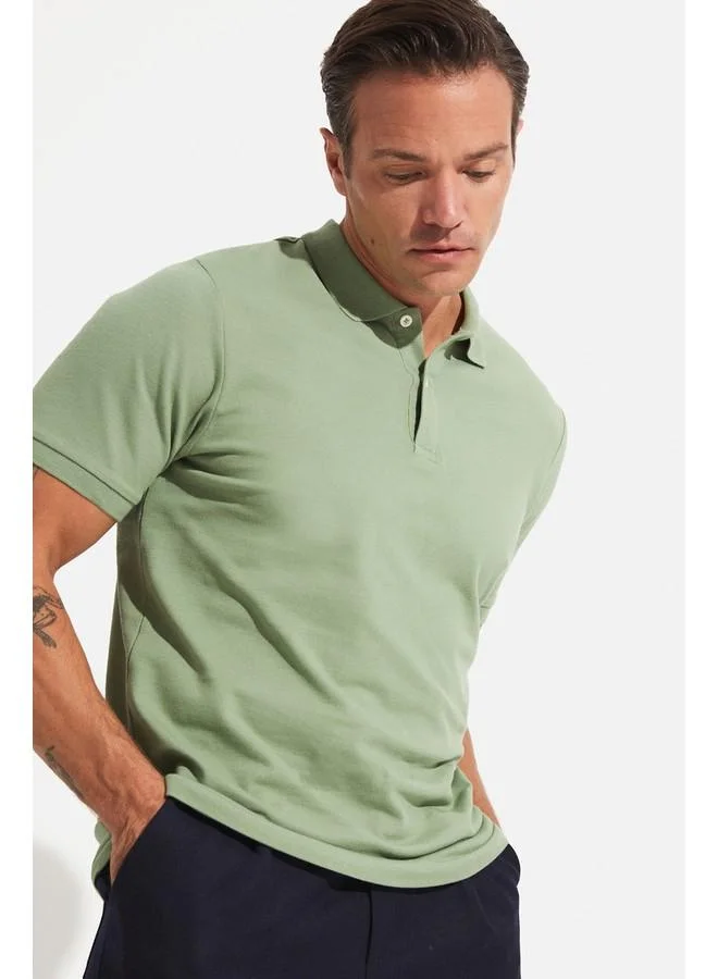 جون June 100% Cotton Men's Basic Regular Fit Polo Neck T-Shirt