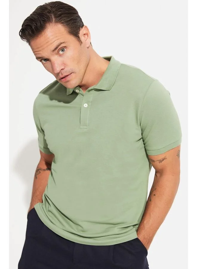 جون June 100% Cotton Men's Basic Regular Fit Polo Neck T-Shirt