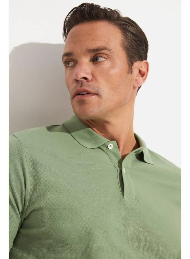 جون June 100% Cotton Men's Basic Regular Fit Polo Neck T-Shirt
